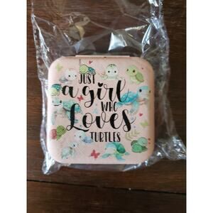 Just a Girl Who Loves Turtles Turtles & Butterflies Zip Close Travel Jewelry Box